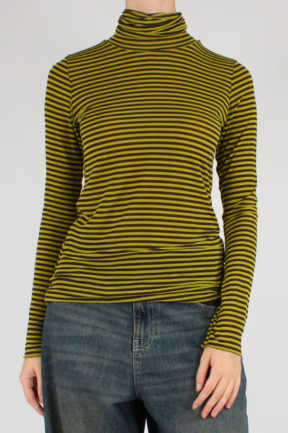 Maglia Dolcevita a Righe Misto Cachemire