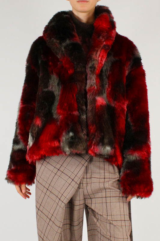 Giacca in Eco Pelliccia Multicolore