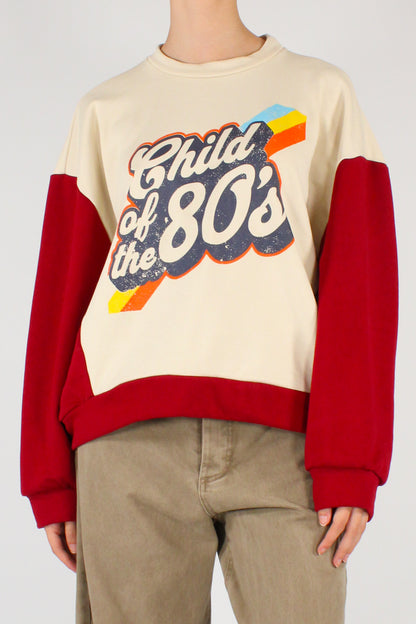 Felpa con Scritta "Child of the 80's"