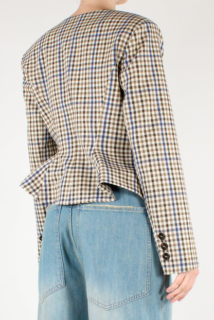 Giacca Corta Stampa a Quadretti