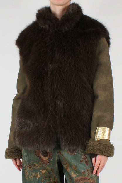 Giacca Eco Shearling con Eco Pelliccia