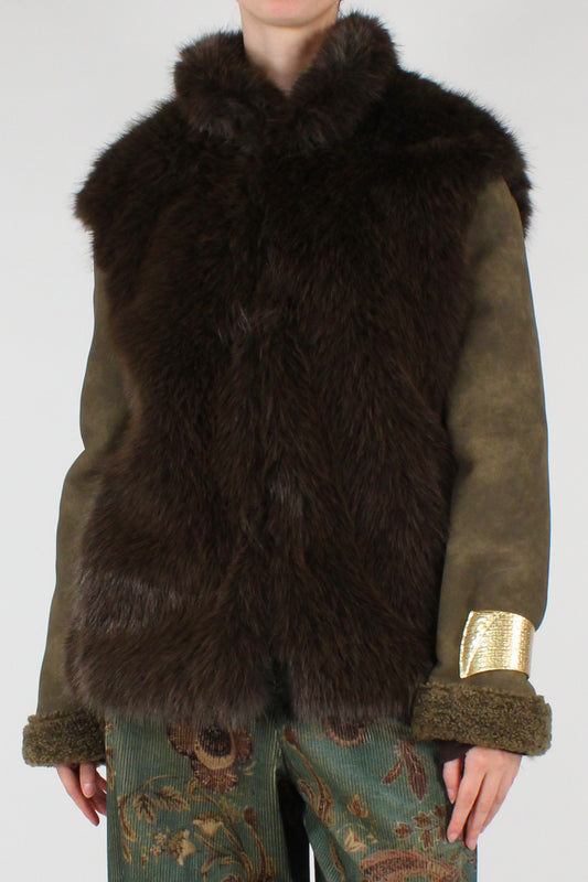 Giacca Eco Shearling con Eco Pelliccia