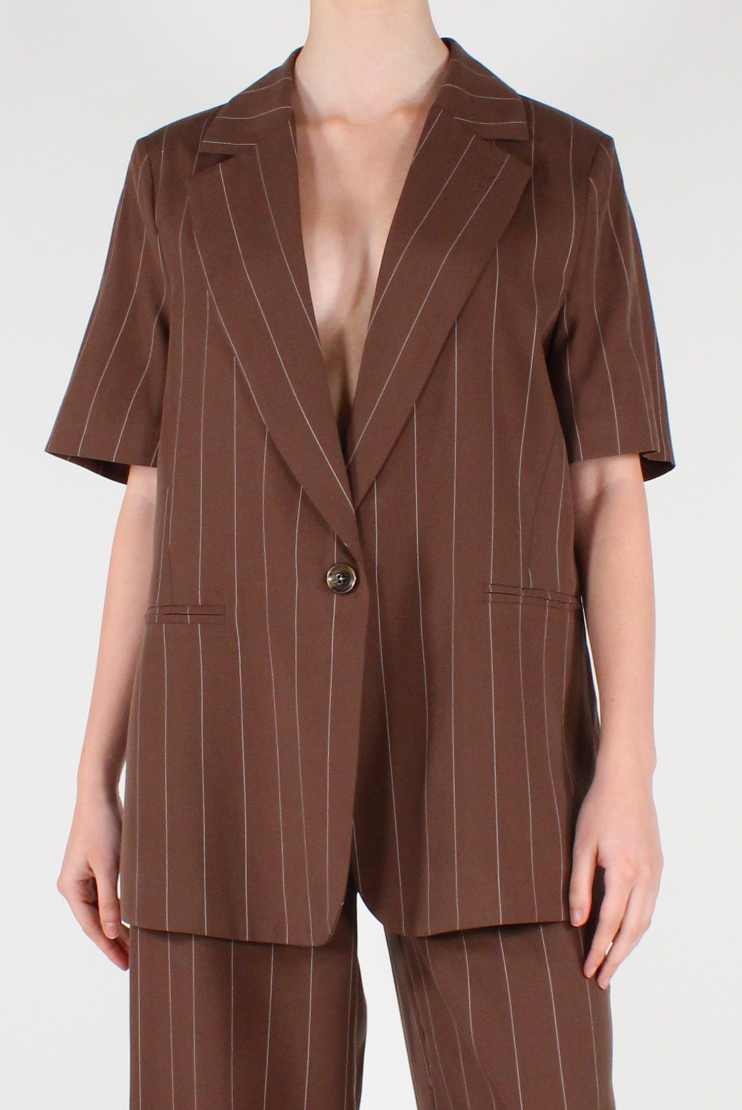 Giacca Gessata Maniche Corte