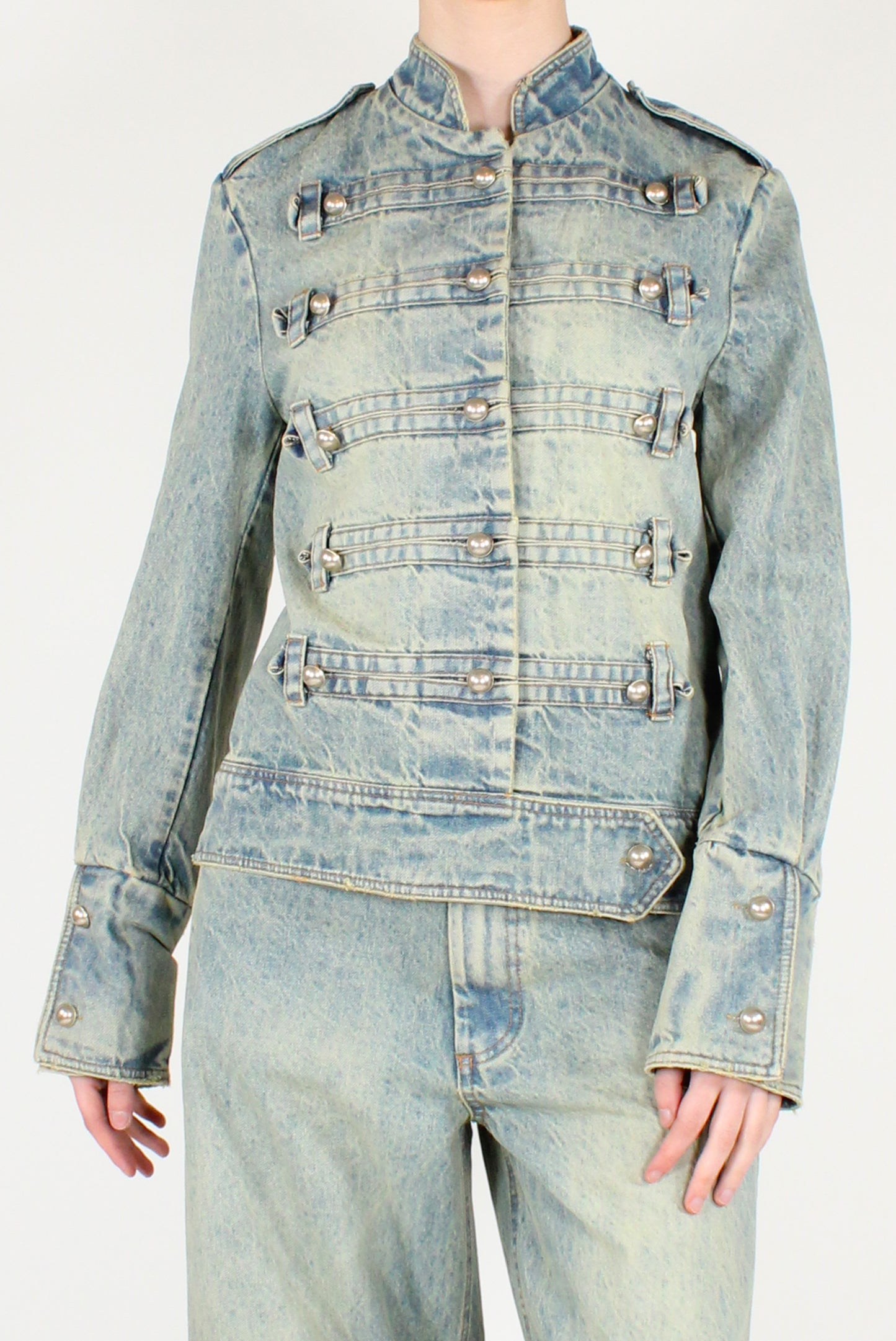 Giacca Napoleonica in Denim Slavato