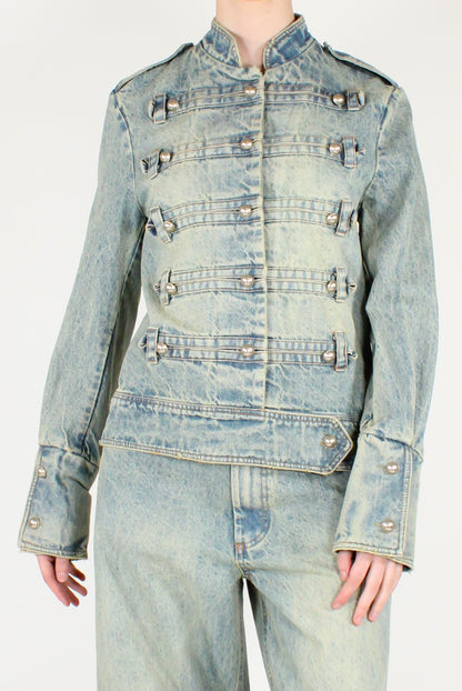 Giacca Napoleonica in Denim Slavato