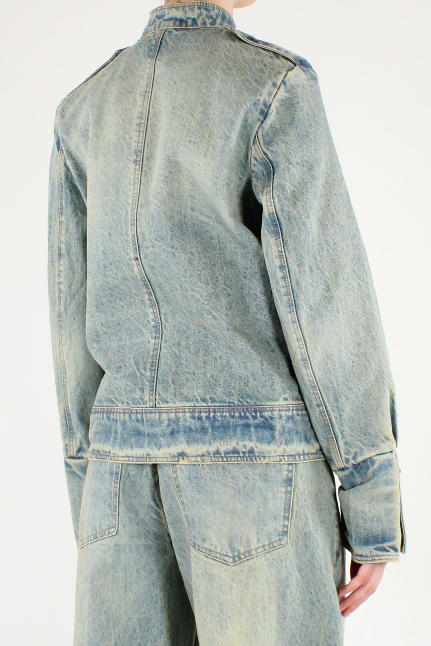 Giacca Napoleonica in Denim Slavato