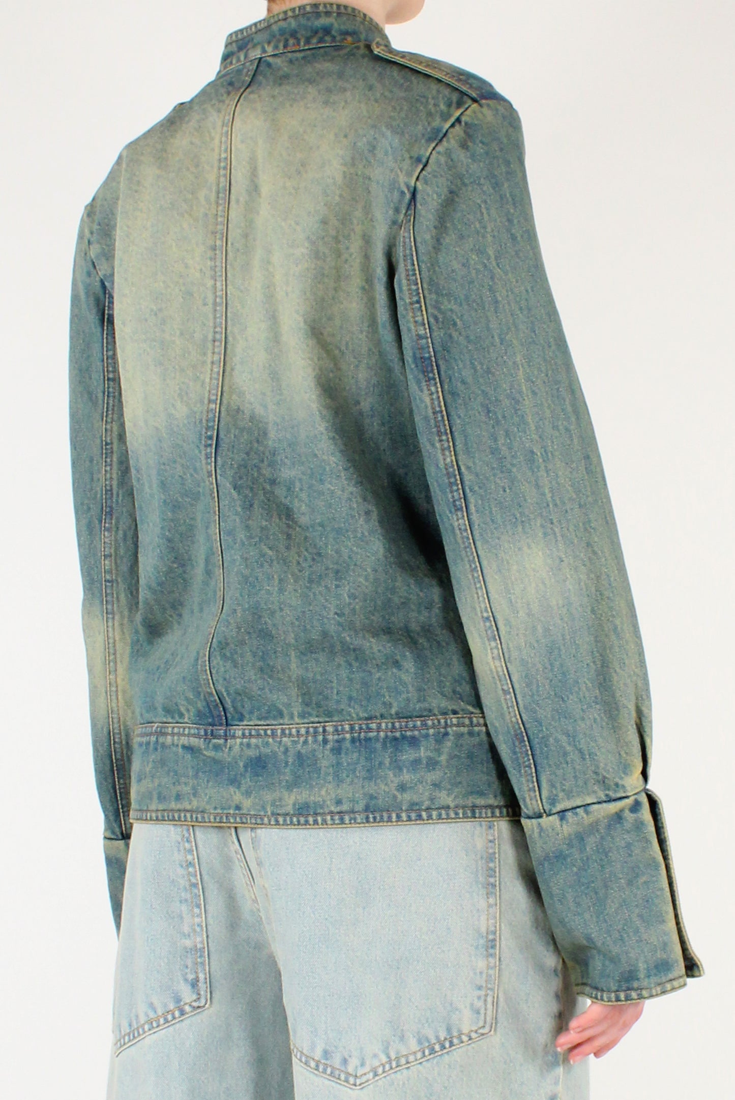 Giacca Napoleonica in Denim Slavato