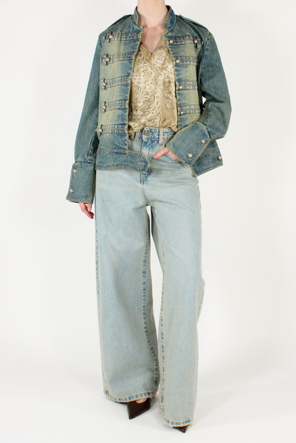 Giacca Napoleonica in Denim Slavato