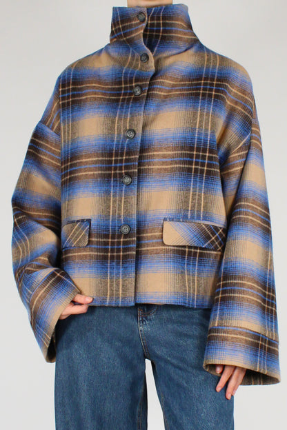Giacca Collo Alto Stampa Tartan