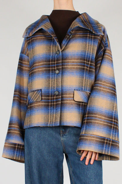 Giacca Collo Alto Stampa Tartan