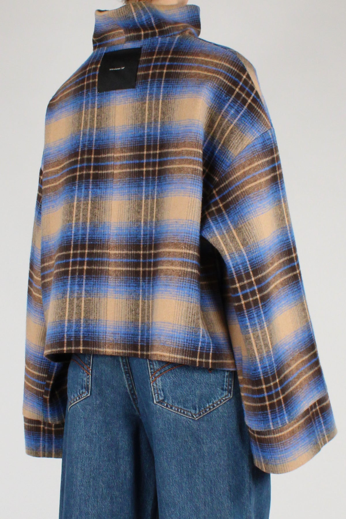 Giacca Collo Alto Stampa Tartan