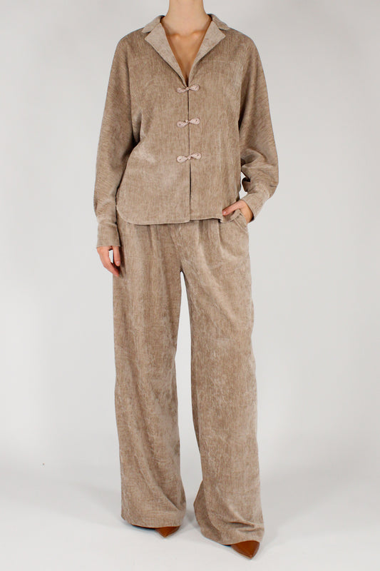 Pantaloni in Velluto con Pinces
