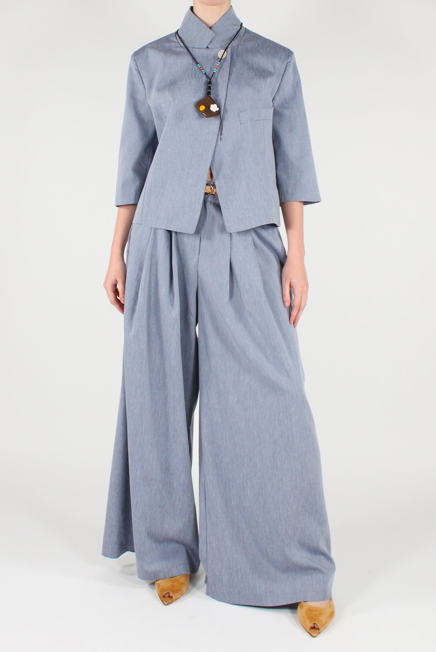 Palazzo trousers with pleats
