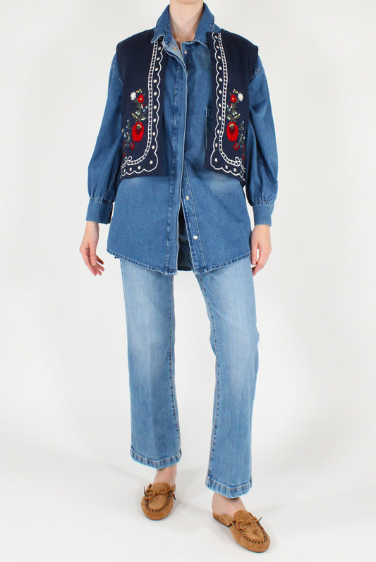 Gilet Aperto Ricamato