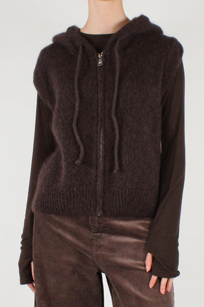 Gilet Misto Mohair con Zip