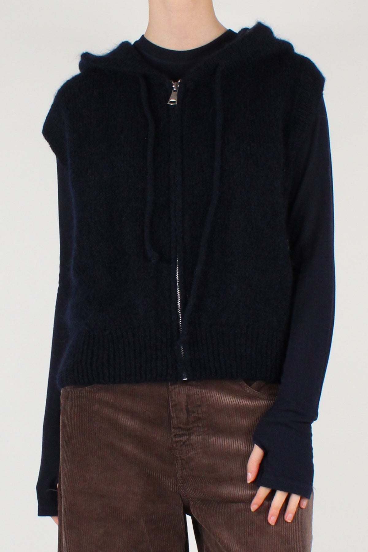 Gilet Misto Mohair con Zip