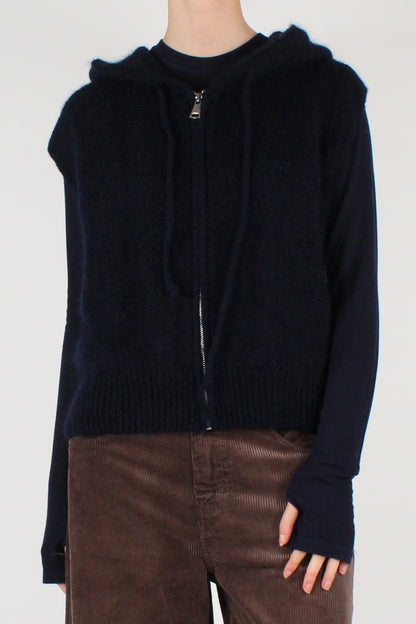 Gilet Misto Mohair con Zip