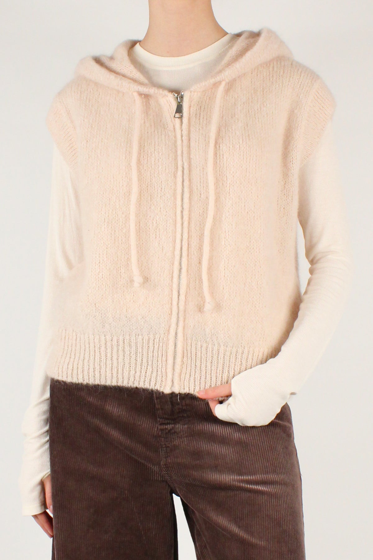 Gilet Misto Mohair con Zip