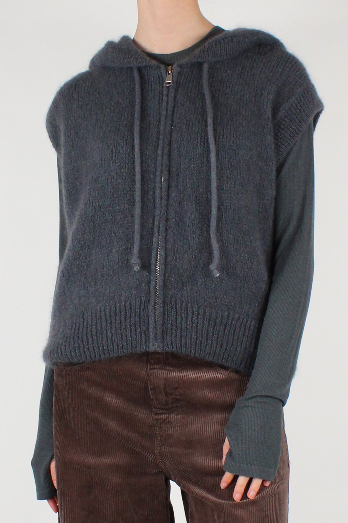 Gilet Misto Mohair con Zip