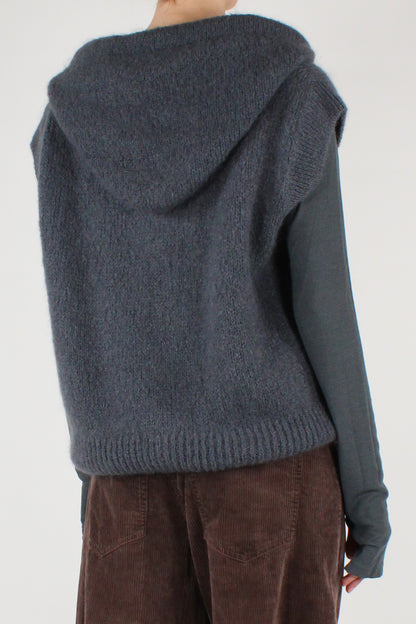 Gilet Misto Mohair con Zip