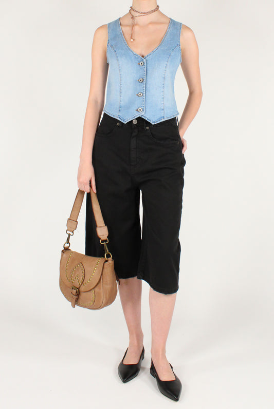 Gilet in Denim Cropped