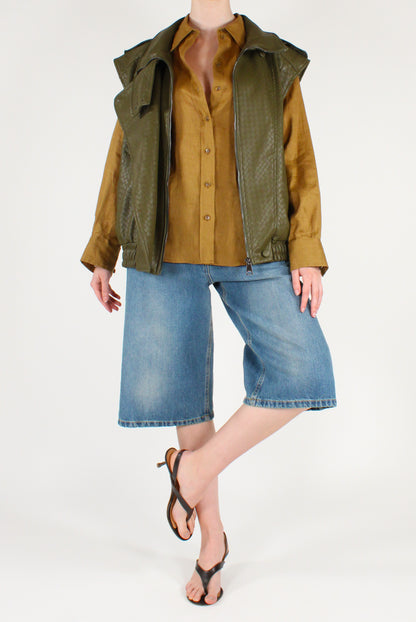 Gilet Over in Ecopelle Intrecciata