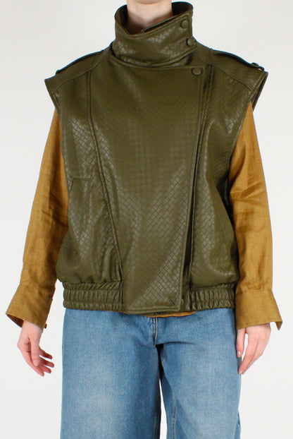 Gilet Over in Ecopelle Intrecciata