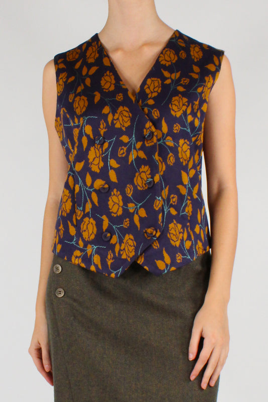 Gilet Doppiopetto Fantasia Floreale