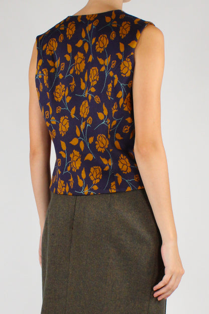 Gilet Doppiopetto Fantasia Floreale