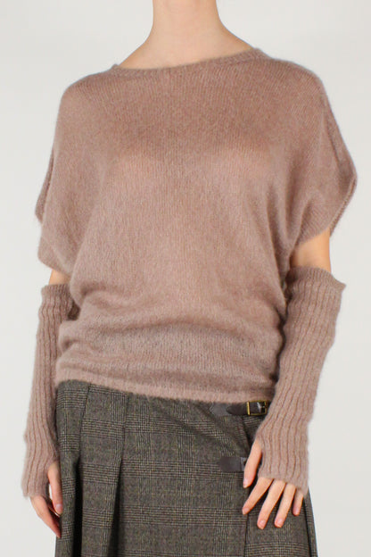 Gilet Misto Mohair con Manicotti