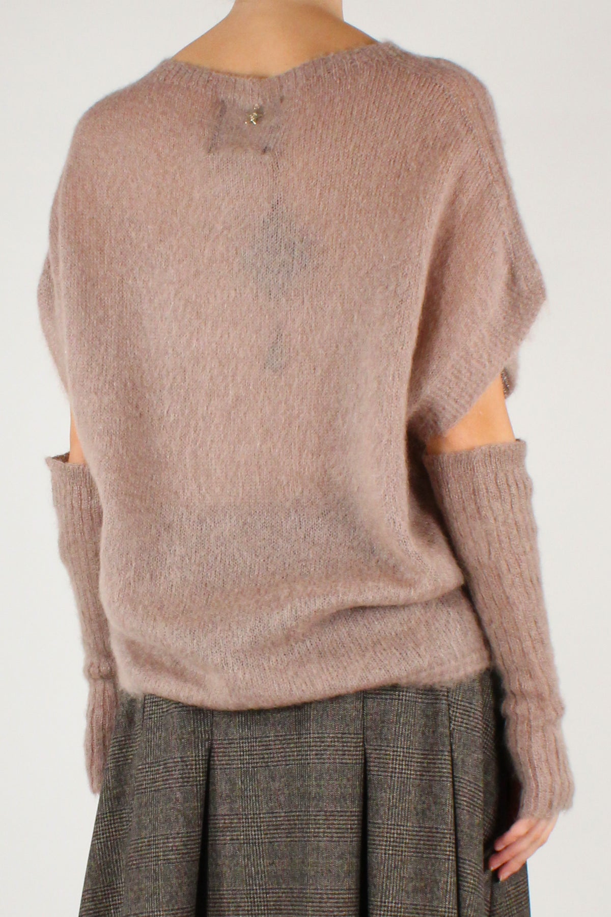 Gilet Misto Mohair con Manicotti