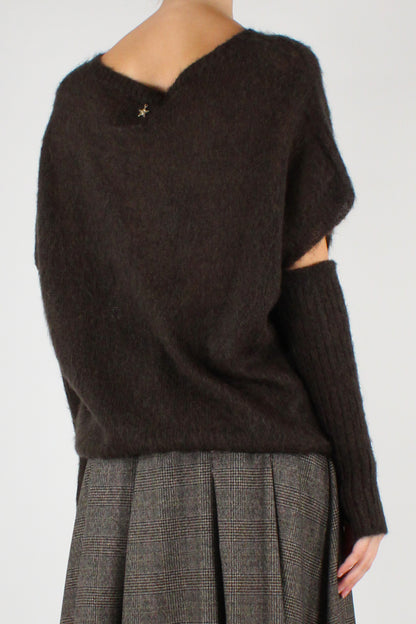 Gilet Misto Mohair con Manicotti