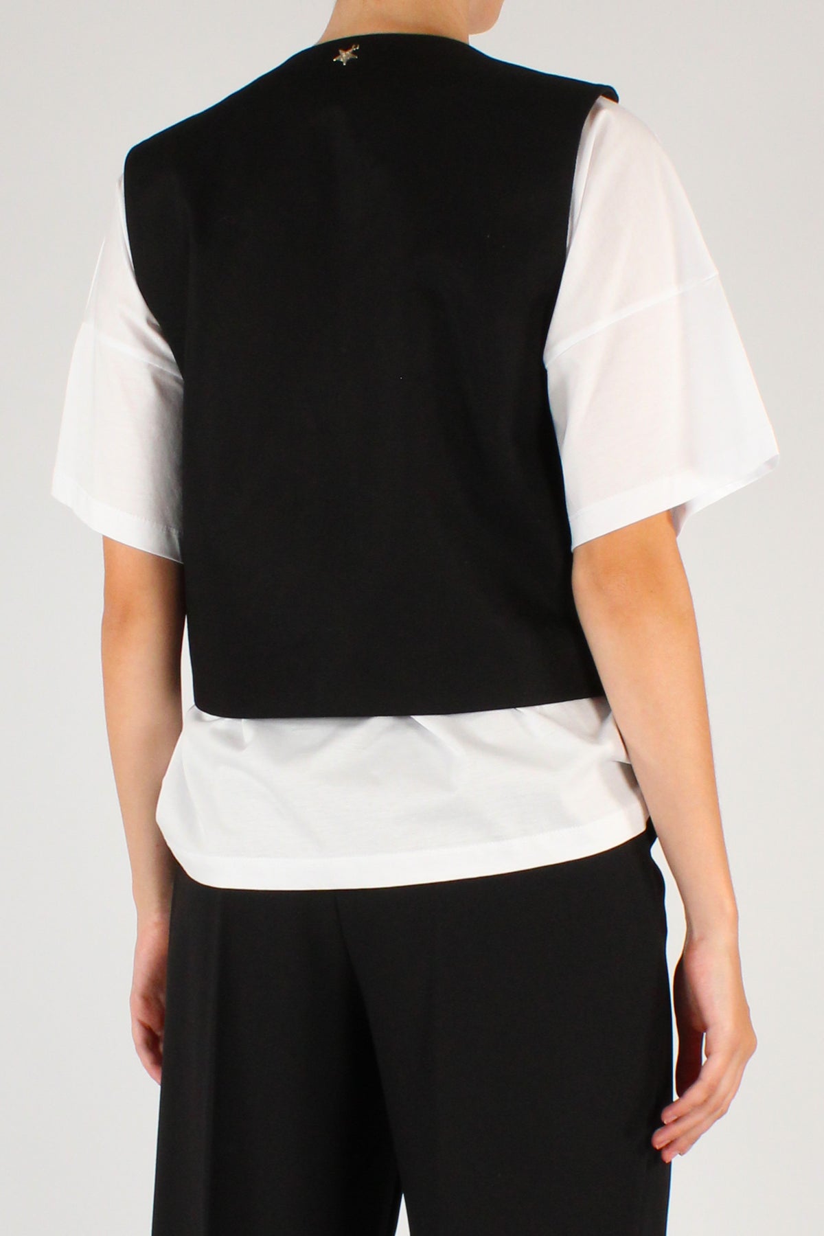 Gilet Aperto Ricamato con Perline