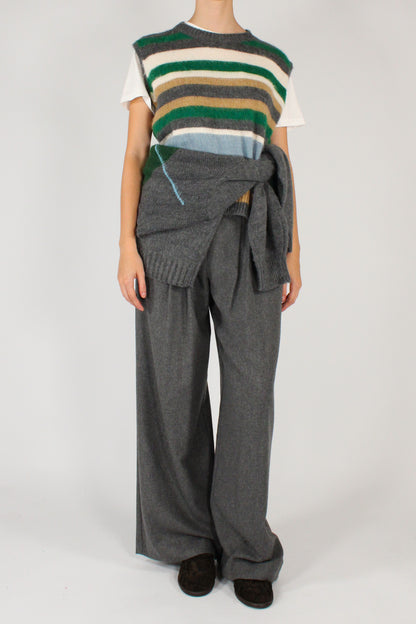 Gilet in Maglia a Righe Multicolore