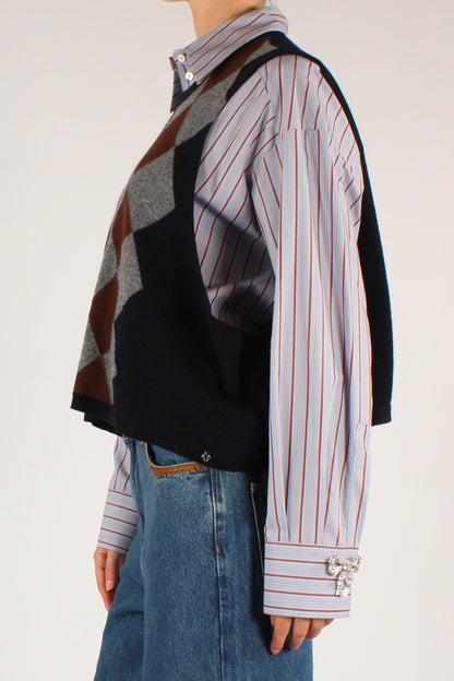 Gilet con Rombi in Misto Lana