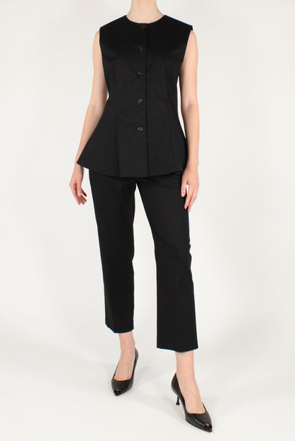 Pantaloni alla Caviglia in Cotone Elasticizzato