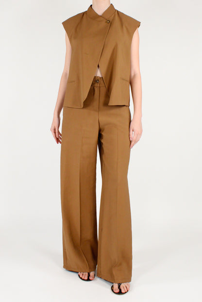 Viscose Blend Stand-Up Collar Vest