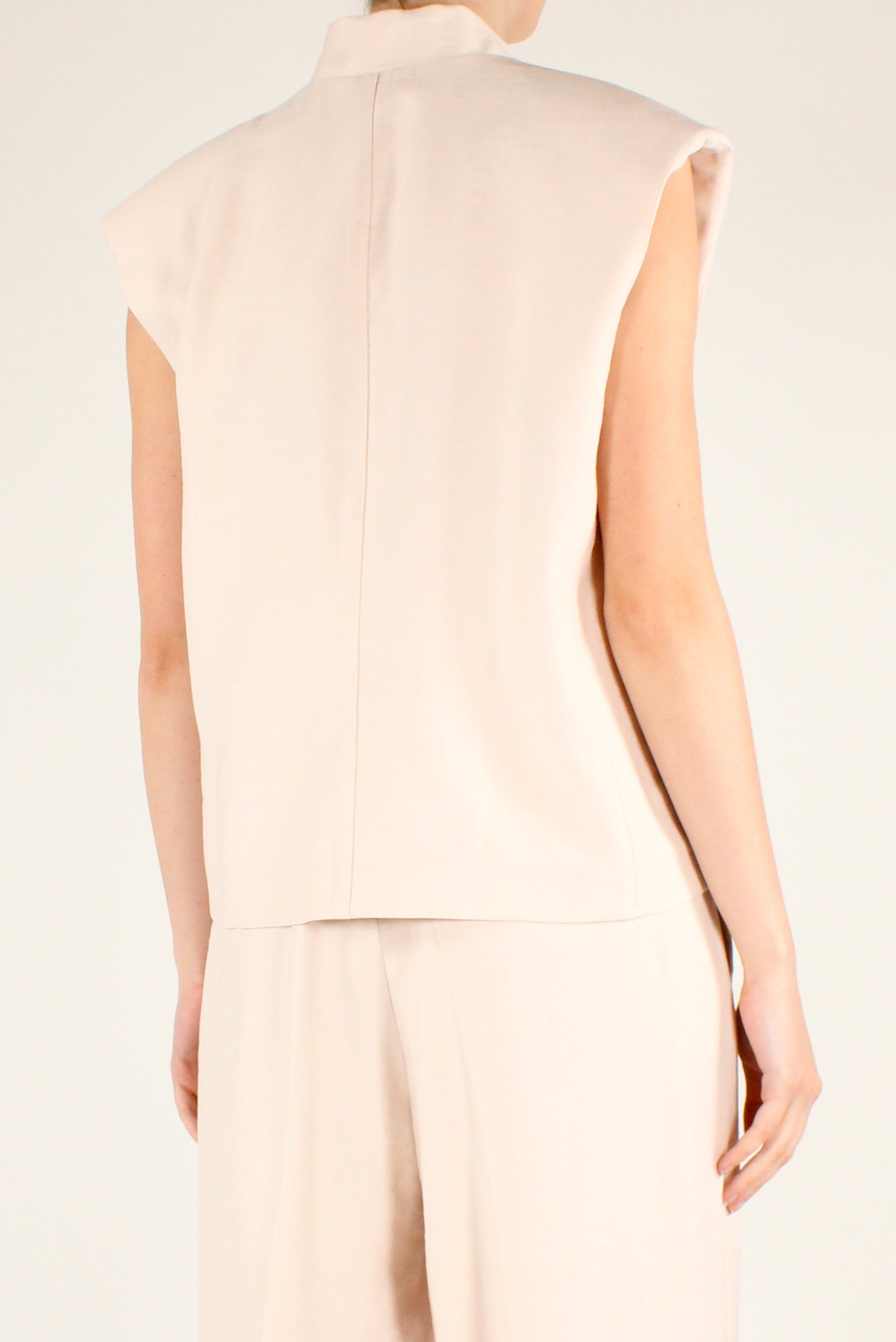 Viscose Blend Stand-Up Collar Vest