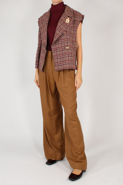 Gilet Doppiopetto Tweed Multicolore