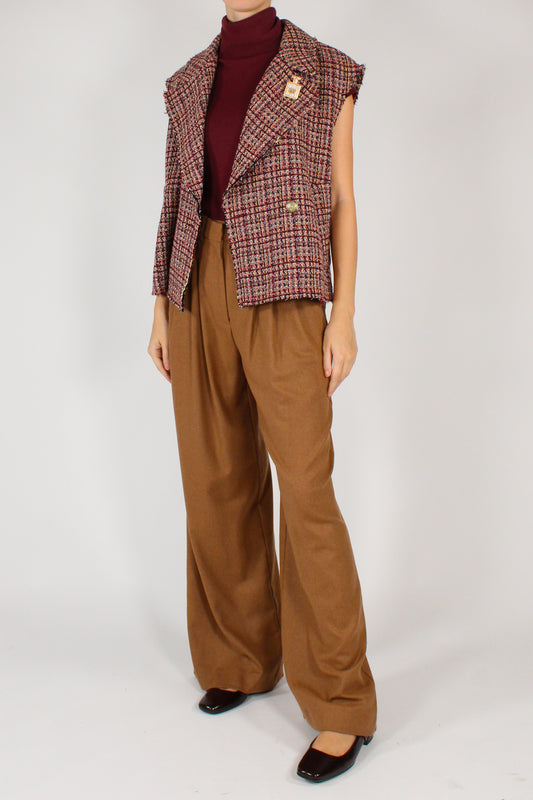 Gilet Doppiopetto Tweed Multicolore