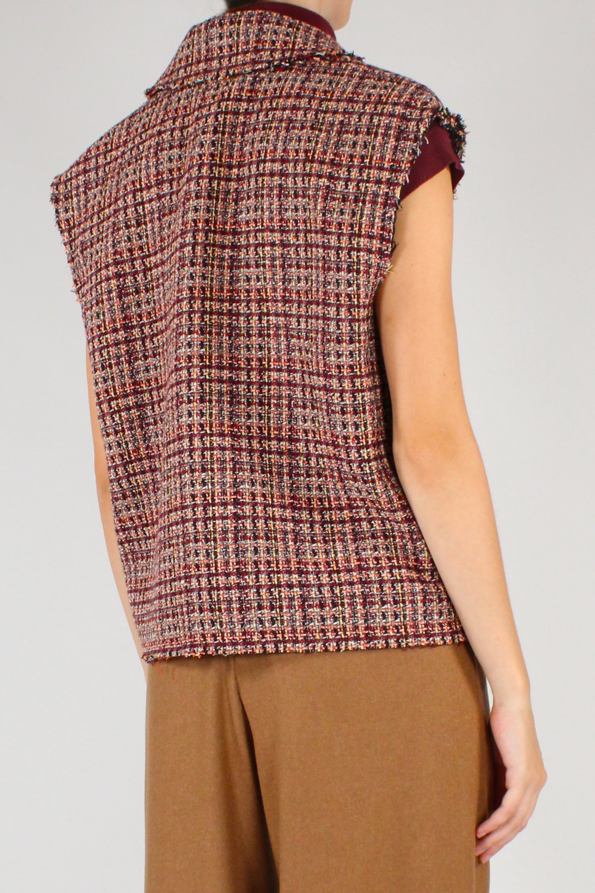 Gilet Doppiopetto Tweed Multicolore