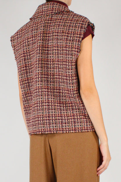 Gilet Doppiopetto Tweed Multicolore