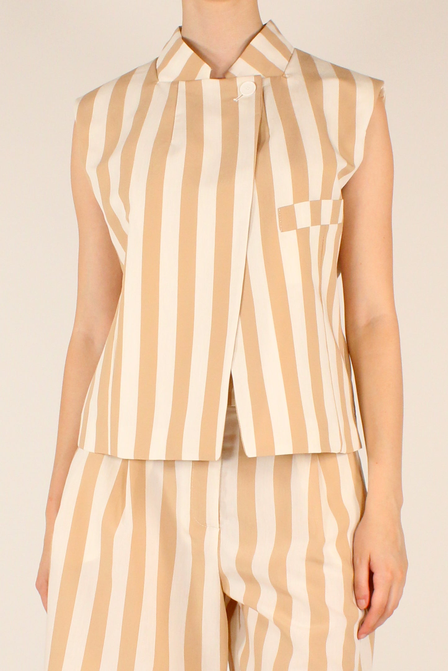 Gilet a Righe Misto Viscosa
