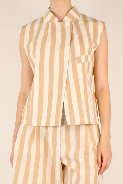 Gilet a Righe Misto Viscosa