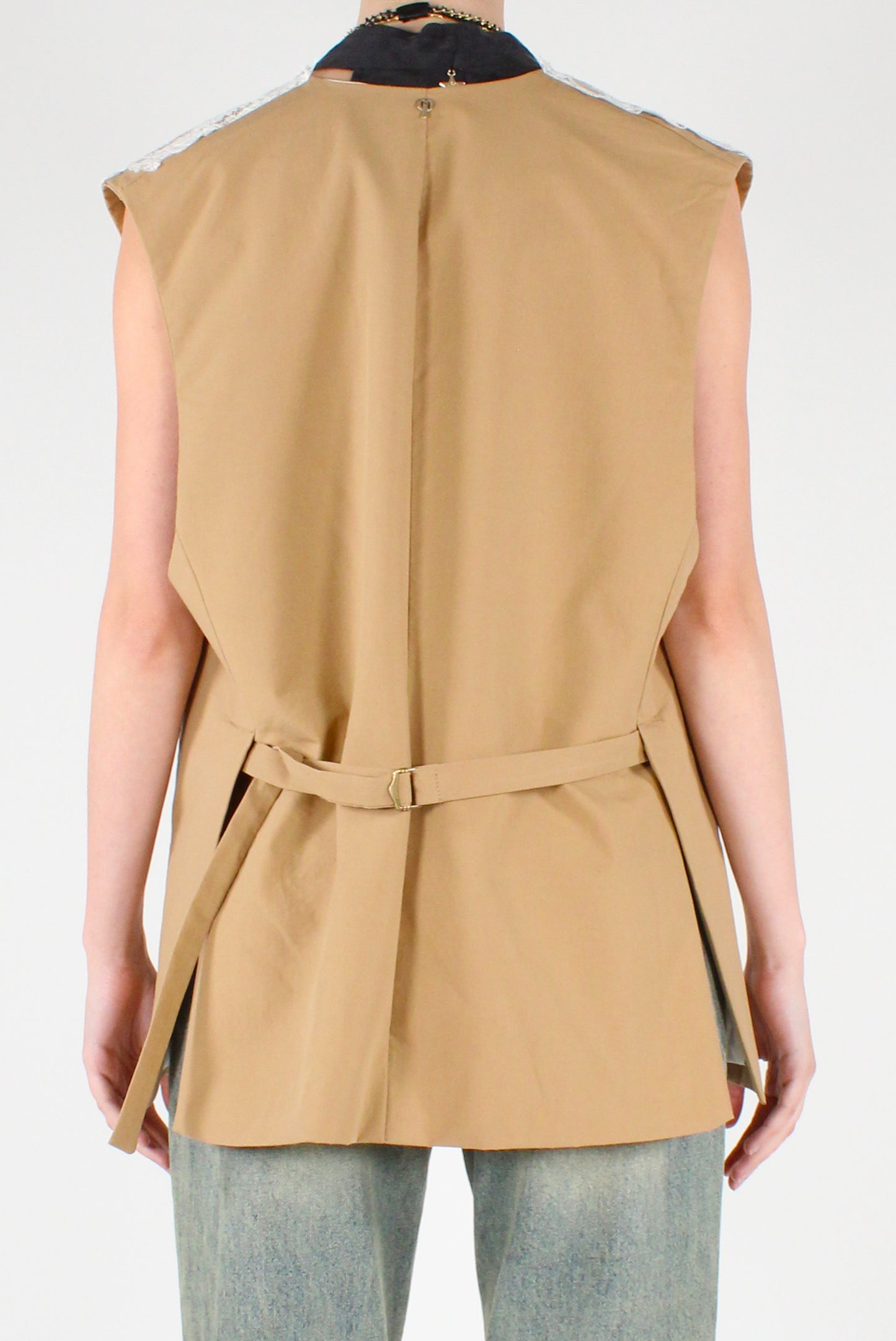 Gilet Over Aperto con Pizzo
