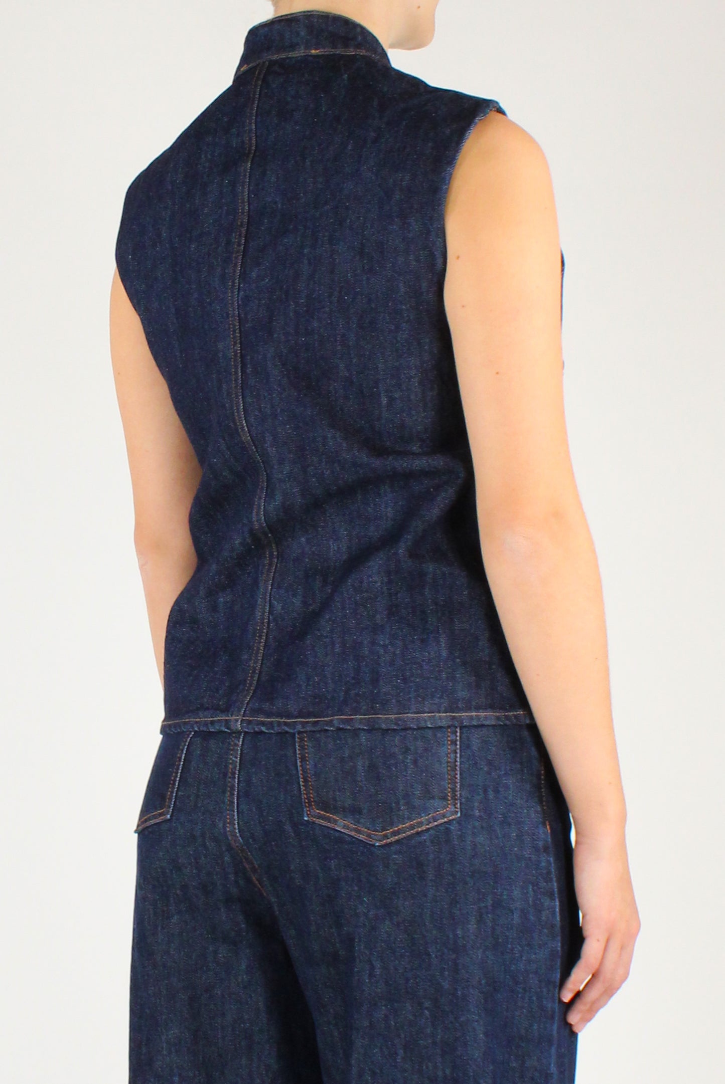 Gilet Denim Con Alamari