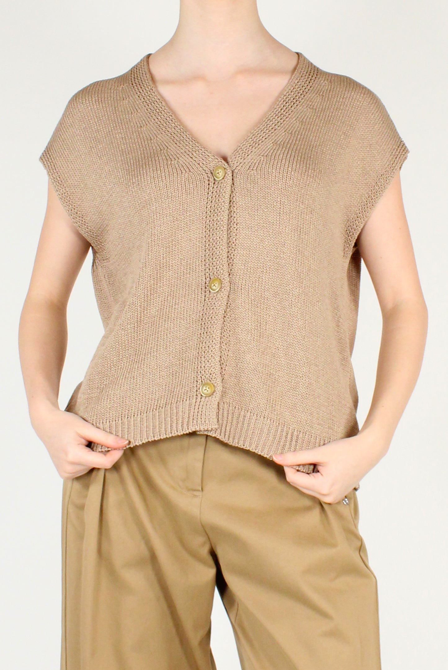 Gilet Over in Maglia Scollo V