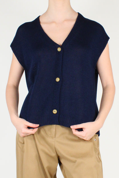 Gilet Over in Maglia Scollo V