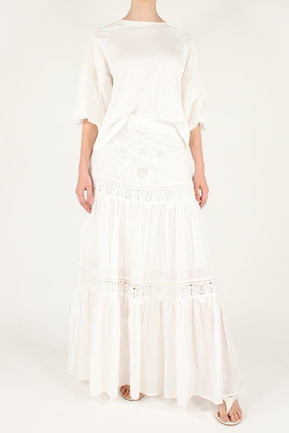 T-shirt in Cotone Maniche a Sbuffo