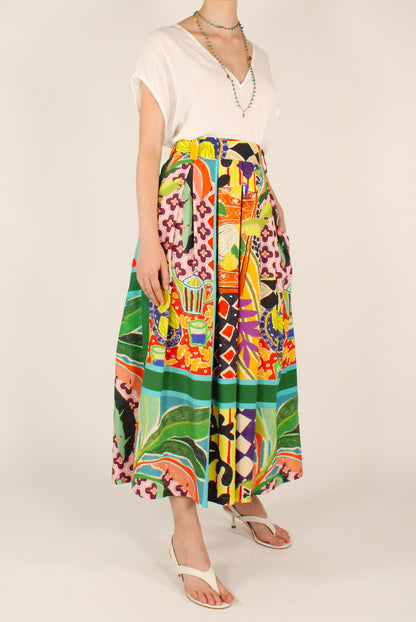 Gonna Lunga Stampa Multicolore